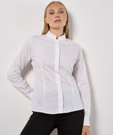 Women's mandarin collar shirt long-sleeved (tailored fit) — lifestyle