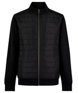 Regular fit quilted full-zip sweatshirt — Black