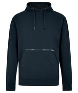 Regular fit piqué hoodie with zipped pocket — Navy