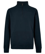 Regular fit 1/4-zip piqué sweatshirt — Navy