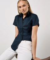 Women's workplace Oxford blouse short-sleeved (tailored fit) — lifestyle