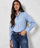 Women's workplace Oxford blouse long-sleeved (tailored fit) — lifestyle