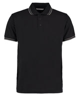 Tipped collar polo (classic fit) — Black/Charcoal