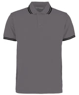 Tipped collar polo (classic fit) — Charcoal/Black