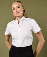 Women's corporate Oxford blouse short-sleeved (tailored fit) — lifestyle