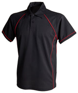 Piped performance polo — Black/Red†