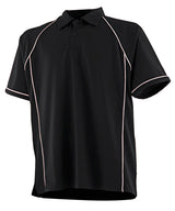 Piped performance polo — Black/White*†