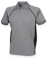 Piped performance polo — Gunmetal Grey/Black/Black*