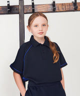 Kids piped performance polo — lifestyle