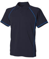 Kids piped performance polo — Navy/Royal/Royal†