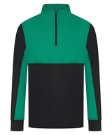 ¼-Tracksuit top — Black/Emerald