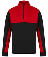 ¼-Tracksuit top — Black/Red