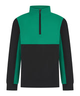 Kids ¼-tracksuit top — Black/Emerald