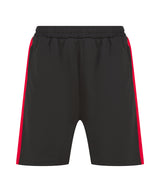 Knitted shorts with zip pockets — Black/Red