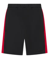 Kids knitted shorts with zip pockets — Black/Red