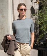 Women’s Brighton short sleeve tee – elegant knitted tee — lifestyle