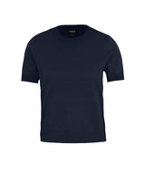 Women’s Brighton short sleeve tee – elegant knitted tee — Navy