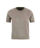 Women’s Brighton short sleeve tee – elegant knitted tee — Sand Melange
