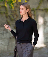 Women’s Brighton long sleeve polo – elegant knitted polo — lifestyle