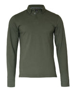 Carlington – deluxe long sleeve polo — Olive