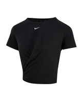 Women’s Nike One Luxe Dri-FIT short sleeve standard twist top — Black/Reflective Silver
