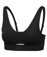 Women’s Nike Dri-FIT indy plunge cutout bra — Black/Dark Smoke Grey
