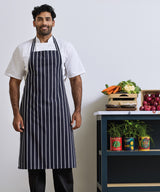Striped bib apron — lifestyle