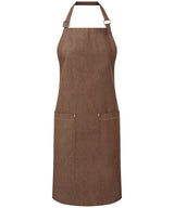 Cotton denim bib apron, organic and Fairtrade certified — Brown Denim