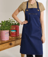 ‘Barley’ Contrast Stitch Bib Apron — lifestyle