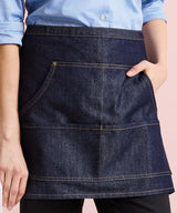 Jeans stitch denim waist apron — lifestyle