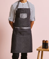 Domain contrast denim bib apron — lifestyle
