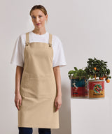 Cross back 'barista' bib apron — lifestyle