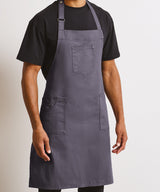 Chino cotton bib apron — lifestyle
