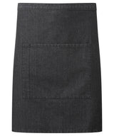 ‘Colours collection’ mid-length pocket apron — Black Denim