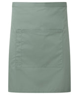 ‘Colours collection’ mid-length pocket apron — Sage