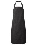 Colours bib apron with pocket — Black Denim