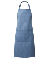 Colours bib apron with pocket — Blue Denim