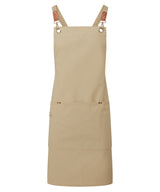 Clip ‘n’ Clasp cross-back bib apron — Khaki