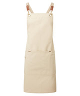 Clip ‘n’ Clasp cross-back bib apron — Natural