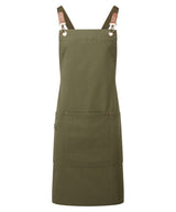 Clip ‘n’ Clasp cross-back bib apron — Olive