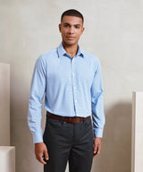Microcheck (Gingham) long sleeve cotton shirt — lifestyle