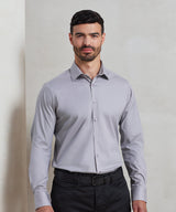 Stretch fit cotton poplin long sleeve shirt — lifestyle