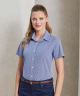 Women's Microcheck (Gingham) short sleeve cotton shirt — lifestyle