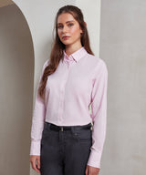 Women's cotton-rich Oxford stripes blouse — lifestyle