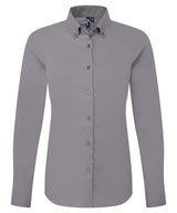 Women’s ‘Supreme’ Oxford long sleeve shirt — Steel Grey