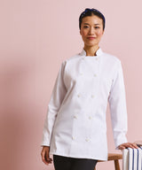 Women's long sleeve chef's jacket — lifestyle