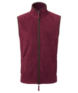 Artisan fleece gilet — Burgundy/Brown