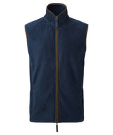 Artisan fleece gilet — Navy/Brown