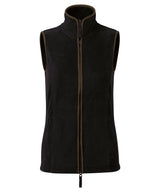 Women’s artisan fleece gilet — Black/Brown