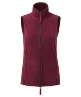 Women’s artisan fleece gilet — Burgundy/Brown